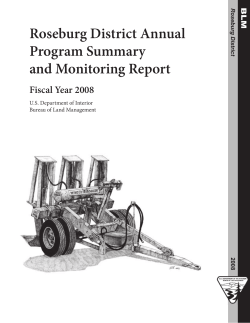 Annual Program Summary and Monitoring Report Fiscal Year 2008