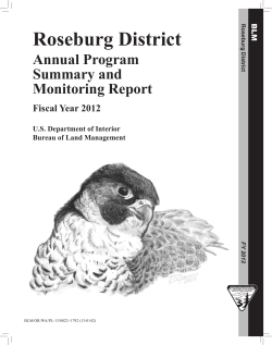 Annual Program Summary and Monitoring Report Fiscal Year 2012