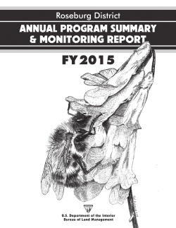Annual Program Summary and Monitoring Report Fiscal Year 2015