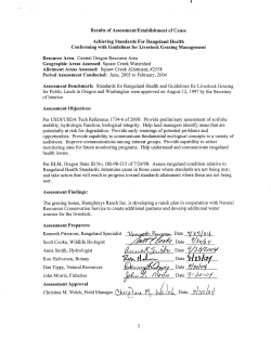 Rangeland Health Standards Assessment