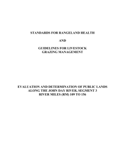 Standards for Rangeland Health and Guidelines for Livestock Grazing Management Evaluation and Determination of Public Lands along The John Day River, Segment 3 River Miles (Rm) 109 To 156
