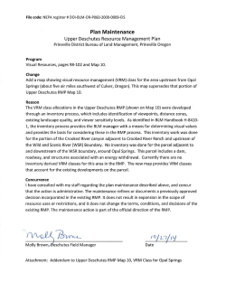 Map 10 addendum  Visual Resource Management Classes, Opal Springs