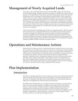 Management of Newly Acquired Lands