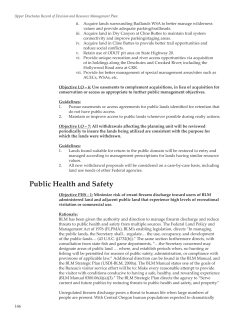 Public Health and Safety