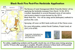 Notice of herbicide spraying and short-term closure in Black Rock Fire area near Clarno, Oregon (March 14 - 26, 2016)