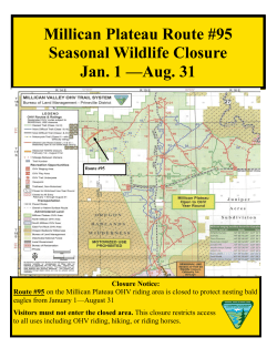 Millican Plateau OHV Route #95 - Closed Jan. 1 - August 31