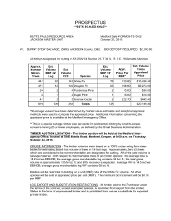 Burnt Stew Timber Sale Prospectus