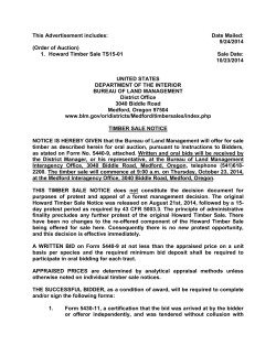 October Timber Sale Notice