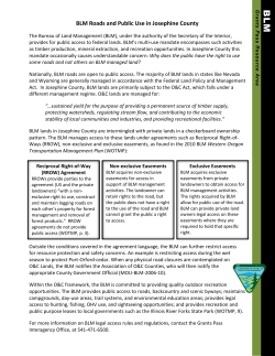 BLM Roads and Public Use in Josephine County Fact Sheet and Map