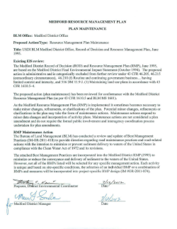 1995 RMP Maintenance Incorporation of Best Management Practices