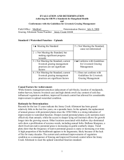 Jenny Creek Rangeland Health Assessment Determination