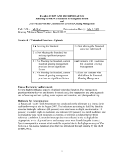 Box R Rangeland Health Assessment Determination