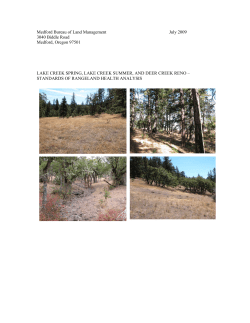 Lake Creek Spring, Lake Creek Summer, and Deer Creek Reno Rangeland Health Analysis