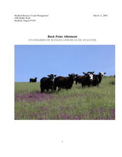 Buck Point Rangeland Health Analysiss