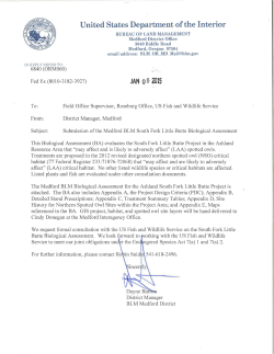 FY 15 South Fork Little Butte BA