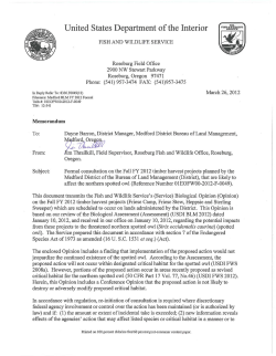 Medford BLM FY 2012 Formal-TAILS#: 01EOFW00-2012-F-0049