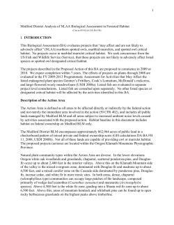 Medford District Analysis of NLAA Biological Assessment in Forested Habitat (Cite as 09 NLAA DA BA FH)