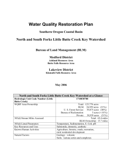 North and South Forks Little Butte Creek Key Watershed