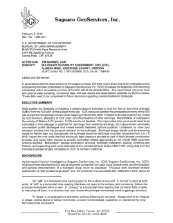 Almeda Mine 520 Adit Bulkhead Feasibility Study