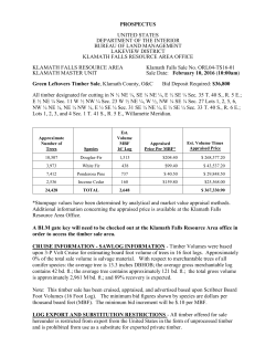 Green Leftovers Timber Sale Notice and Prospectus