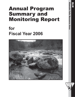 Klamath Falls RA Annual Program Summary and Monitoring Report for Fiscal Year 2006