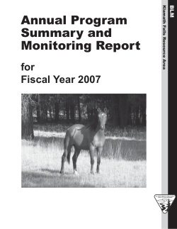 Klamath Falls RA Annual Program Summary and Monitoring Report for Fiscal Year 2007