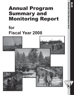 Klamath Falls RA Annual Program Summary and Monitoring Report for Fiscal Year 2008