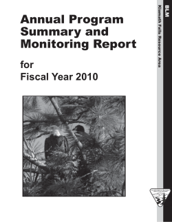 Klamath Falls RA Annual Program Summary and Monitoring Report for Fiscal Year 2010