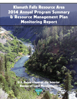 Klamath Falls RA Annual Program Summary and Monitoring Report for Fiscal Year 2014