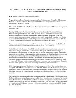 1995 Plan Maintenance Memo to Incorporate Road BMPs