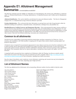 Lakeview Resource Management Plan Maintenance - Appendix E1 (2015)