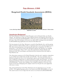 Pope Allotment Rangeland Health Standards Assessment