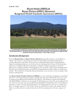 Bryant-Horton and Bryant-Smith Allotments Rangeland Health Standards Assessment