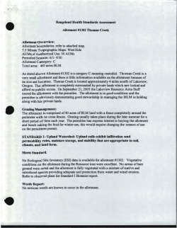 Thomas Creek Rangeland Health Assessment