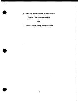 Squaw Lake and Fenced Federal Range Rangeland Health Assessment