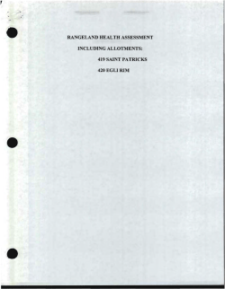 Saint Patricks and Egli Rim Rangeland Health Assessment