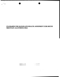 Round Mountain Rangeland Health Assessment