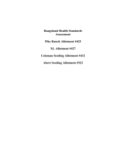Pike Ranch, XL, Coleman Seeding, and Abert Seeding Rangeland Health Assessment