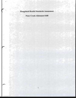 Peter Creek Rangeland Health Assessment