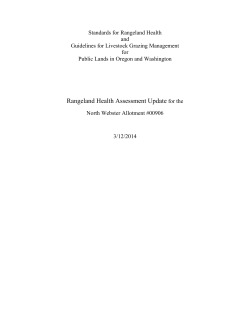 North Webster Rangeland Health Assessment Update