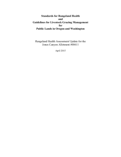 Jones Canyon Rangeland Health Assessment Update