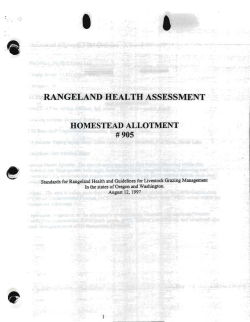 Homestead Rangeland Health Assessment