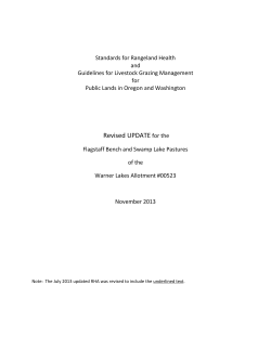 Flagstaff Bench and Swamp Lake Pastures Rangeland Health Assessment Update