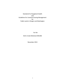 Dick's Creek Rangeland Health Assessment Update