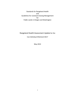 Cox Individual Rangeland Health Assessment Update