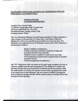 Cox Individual Rangeland Health Assessment
