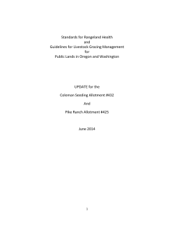 Coleman Seeding and Pike Ranch Rangeland Health Assessment Update
