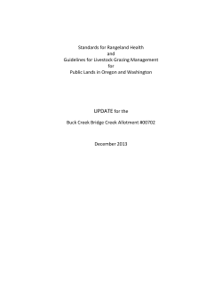 Buck Creek-Bridge Creek Rangeland Health Assessment Update