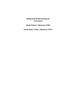 Alkali Winter and South Butte Valley Rangeland Health Assessment