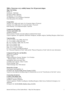 Map Unit Descriptions for the Interim Soil Survey of the Gerber Block